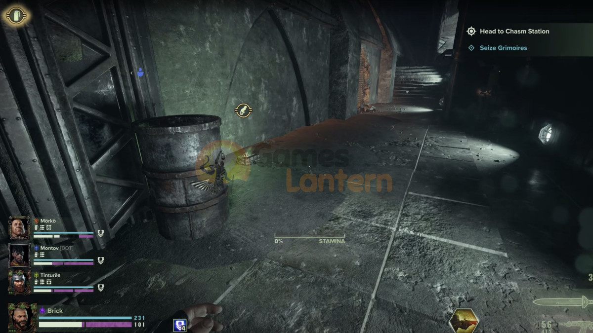 Grimoire next to barrel