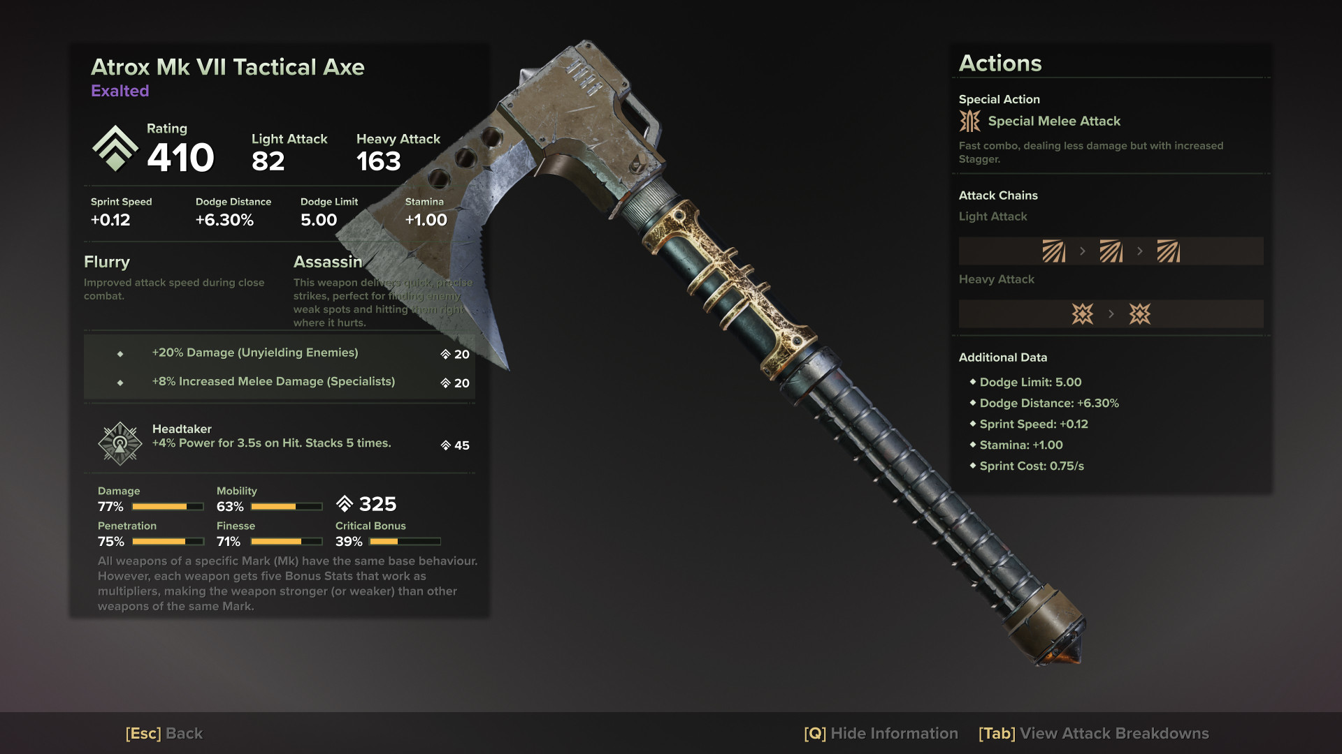 Atrox Mk VII Tactical Axe