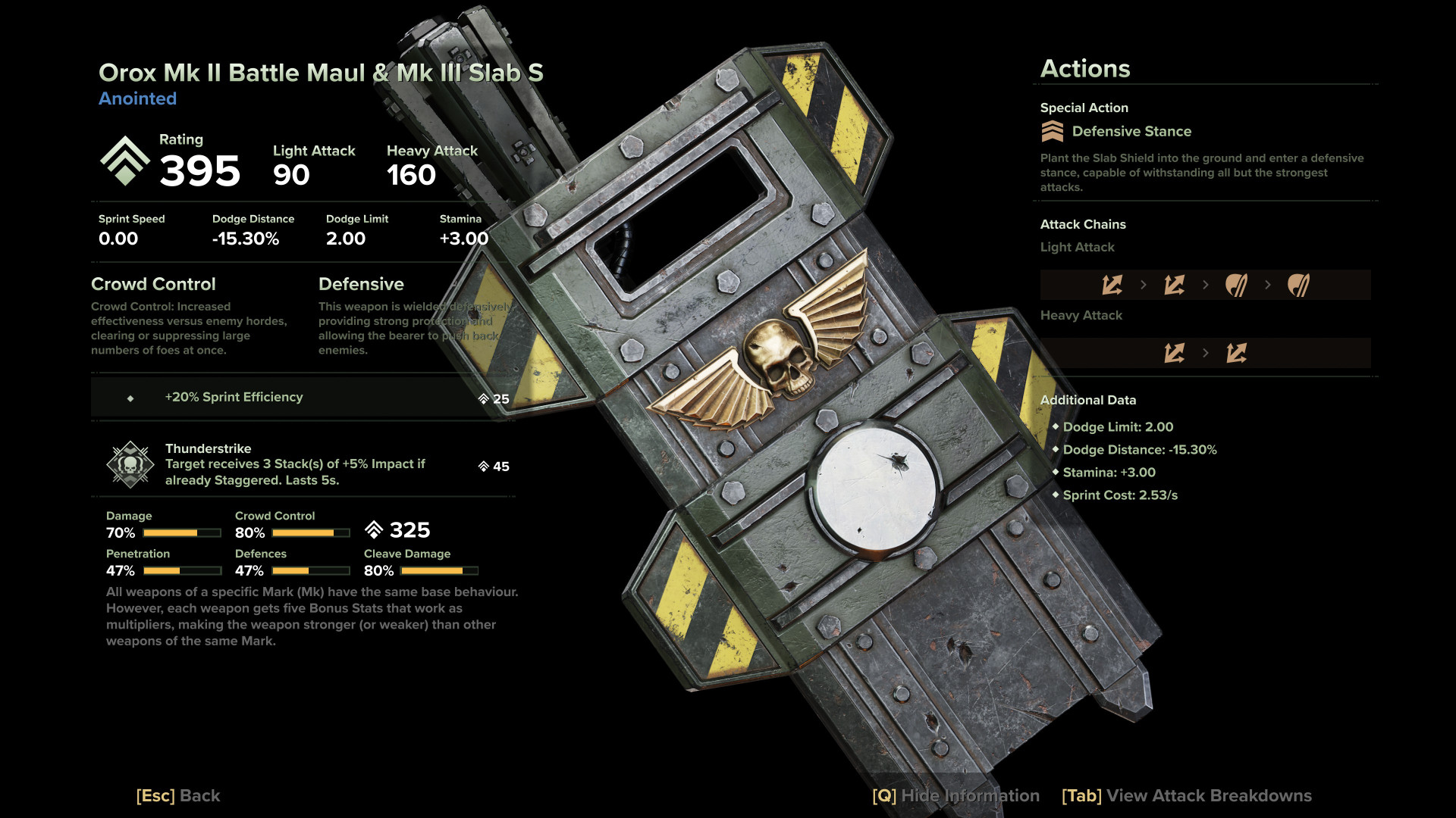 Orox Mk II & Mk III Battle Maul & Slab Shield