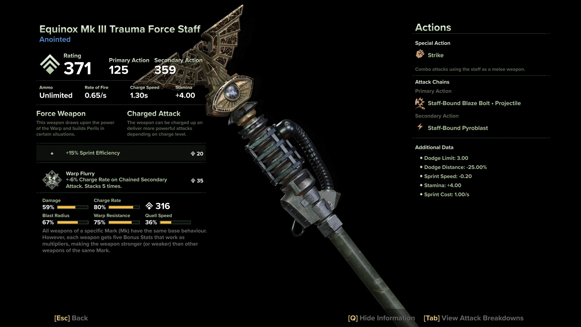 Equinox Mk III Voidblast Force Staff