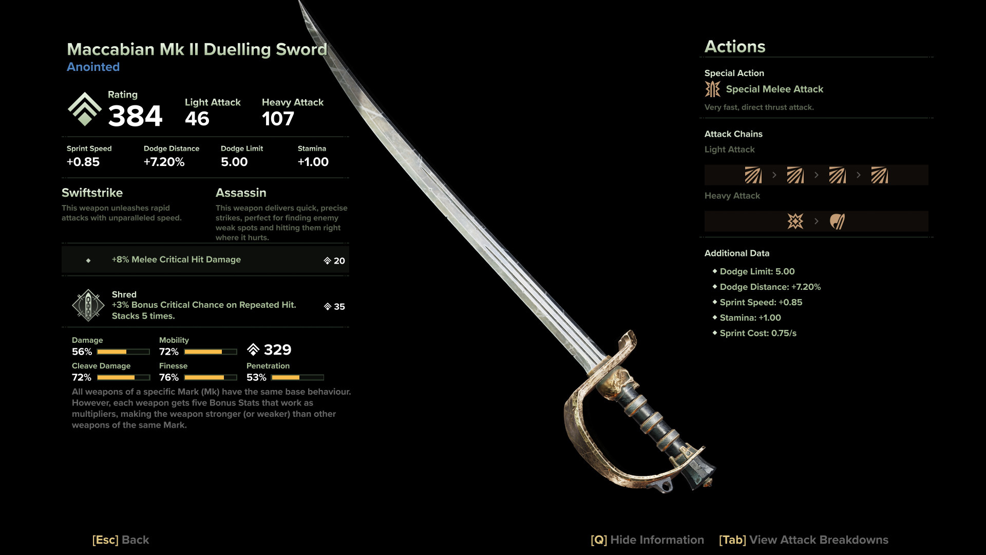 Maccabian Mk II Duelling Sword