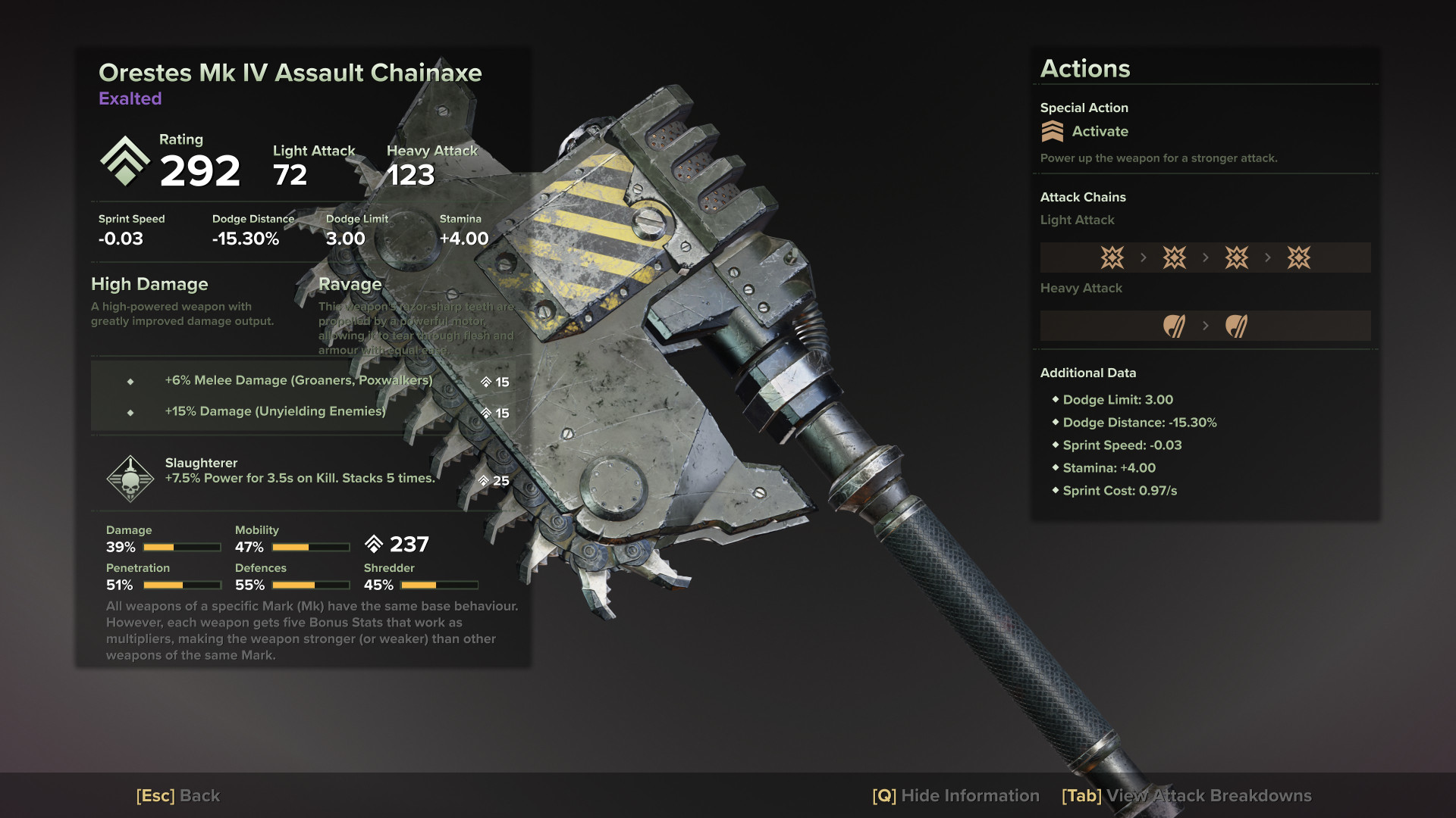 Orestes Mk IV Assault Chainaxe