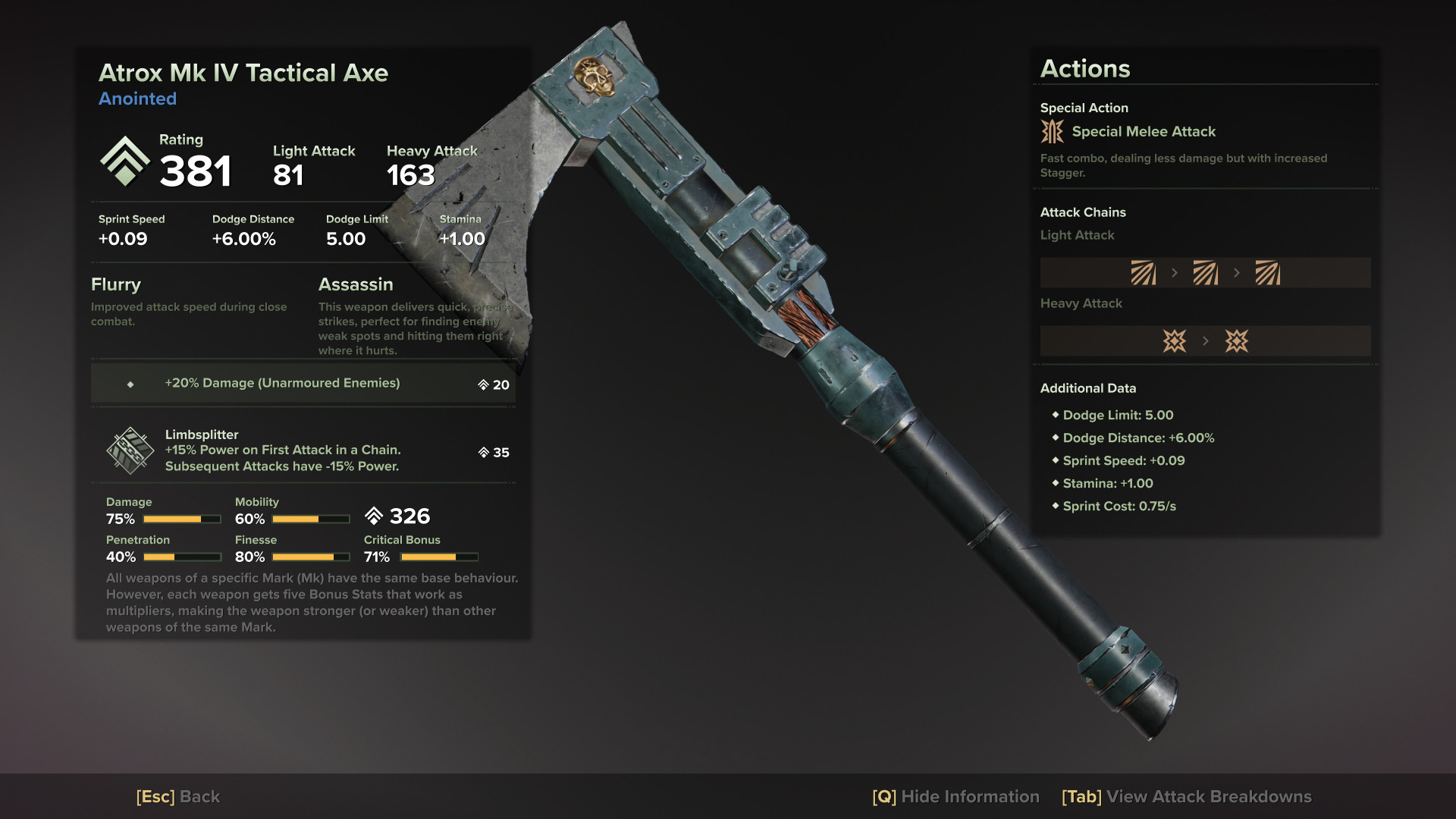 Atrox Mk IV Tactical Axe