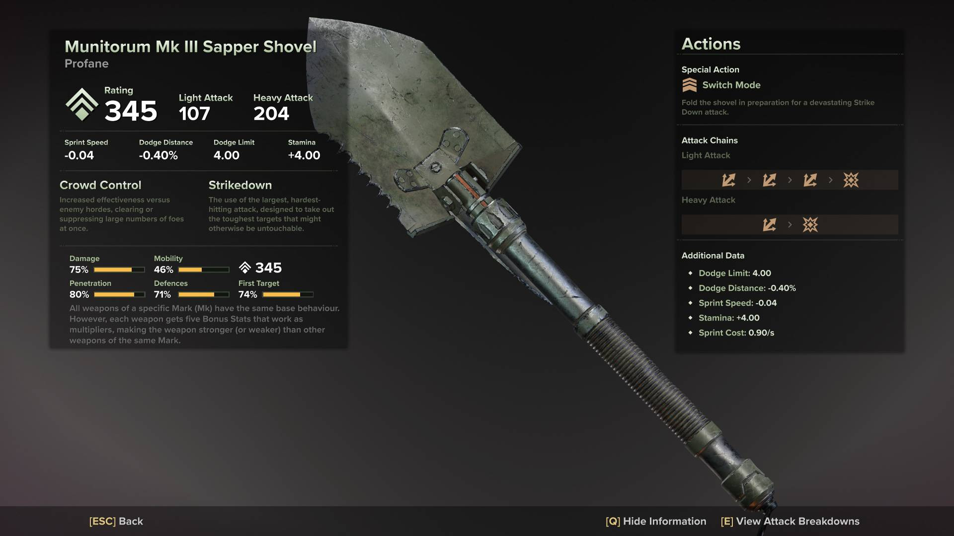 Munitorum Mk III Sapper Shovel